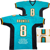 Jacksonville Jaguars Mark Brunell Autographed Teal Stat Jersey Beckett BAS QR Stock #234539