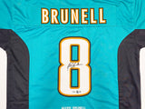 Jacksonville Jaguars Mark Brunell Autographed Teal Stat Jersey Beckett BAS QR Stock #234539
