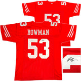 San Francisco 49ers NaVorro Bowman Autographed Red Jersey Beckett BAS QR Stock #234529