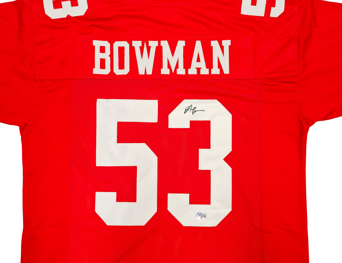 San Francisco 49ers NaVorro Bowman Autographed Red Jersey Beckett BAS QR Stock #234529