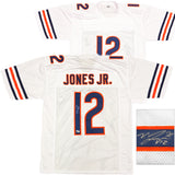 Chicago Bears Velus Jones Jr. Autographed White Jersey Beckett BAS Witness Stock #234652