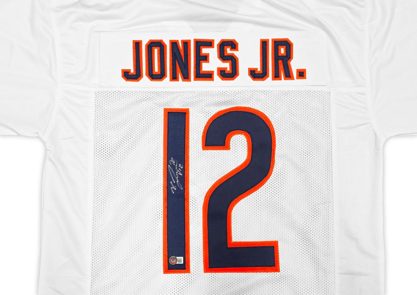 Chicago Bears Velus Jones Jr. Autographed White Jersey Beckett BAS Witness Stock #234652