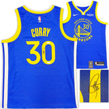 Golden State Warriors Stephen Curry Autographed Blue Nike Swingman Nike Connect Jersey Size 48 JSA Stock #234043