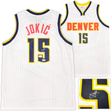 Denver Nuggets Nikola Jokic Autographed White Jersey Beckett BAS Witness Stock #234049
