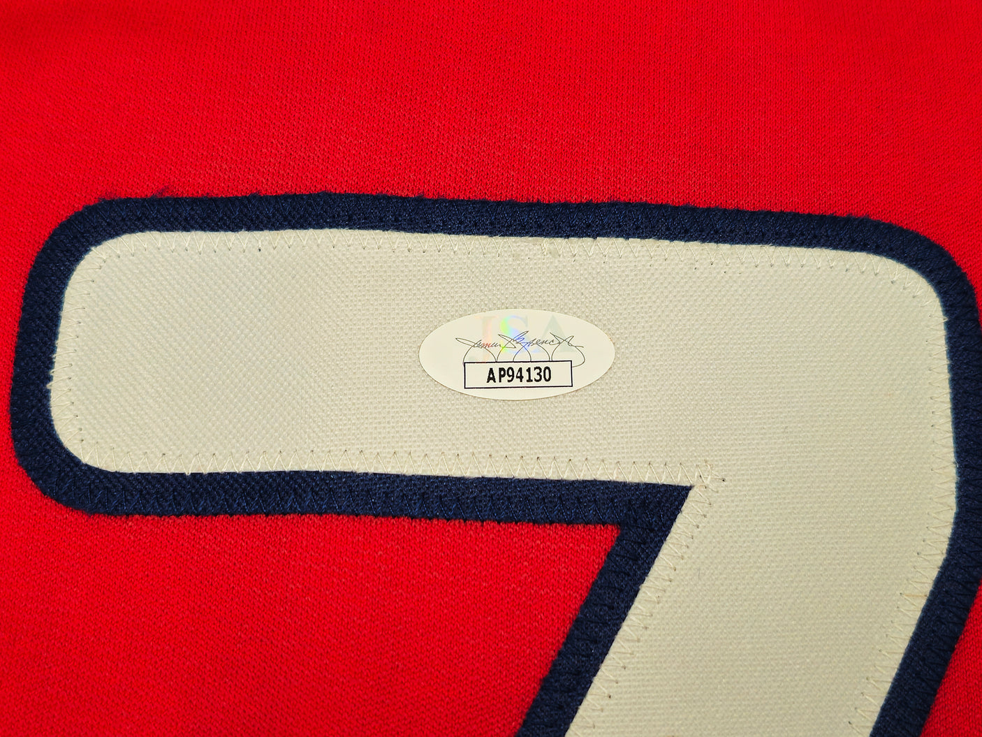 Philadelphia Phillies Trea Turner Autographed Red Jersey JSA Stock #234073