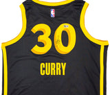 Golden State Warriors Stephen Curry Autographed Black Nike Swingman City Edition Jersey Size 48 Beckett BAS Witness Stock #234086