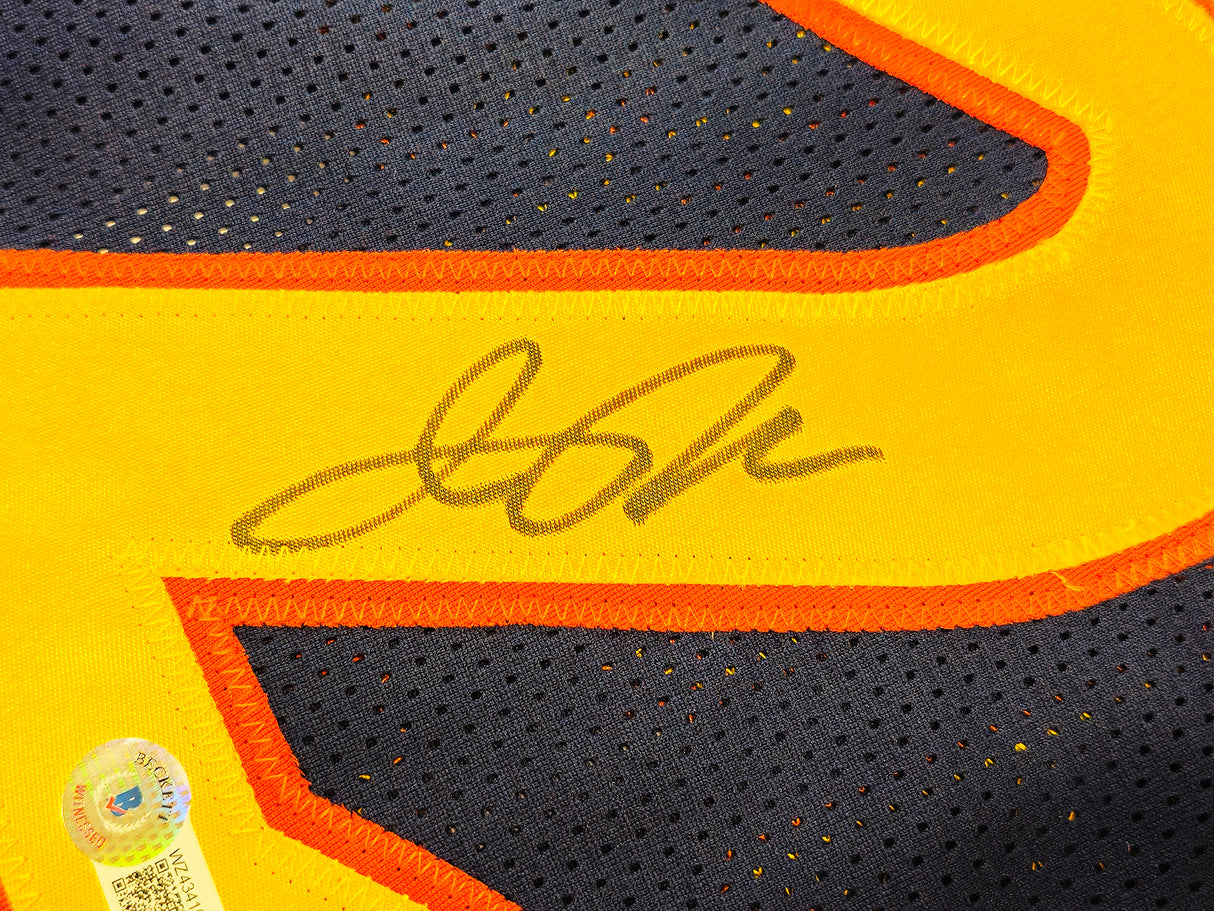Golden State Warriors Jason Richardson Autographed Blue Jersey Beckett BAS Witness Stock #234510