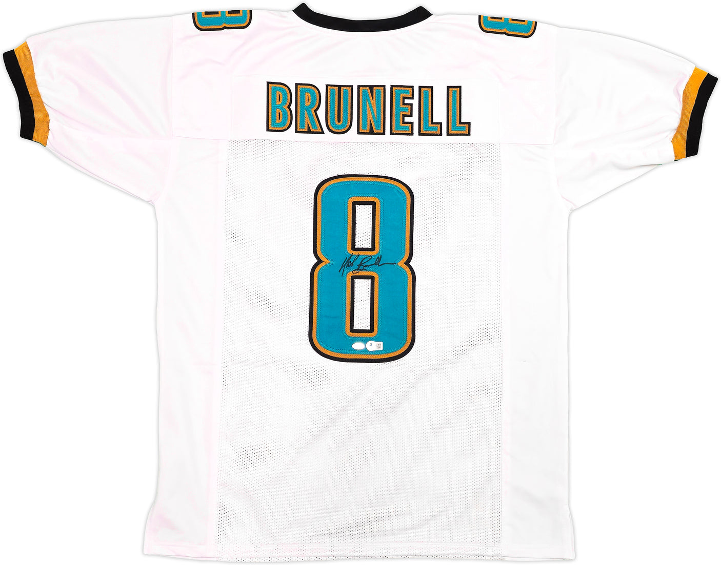 Jacksonville Jaguars Mark Brunell Autographed White Jersey Beckett BAS QR Stock #234541