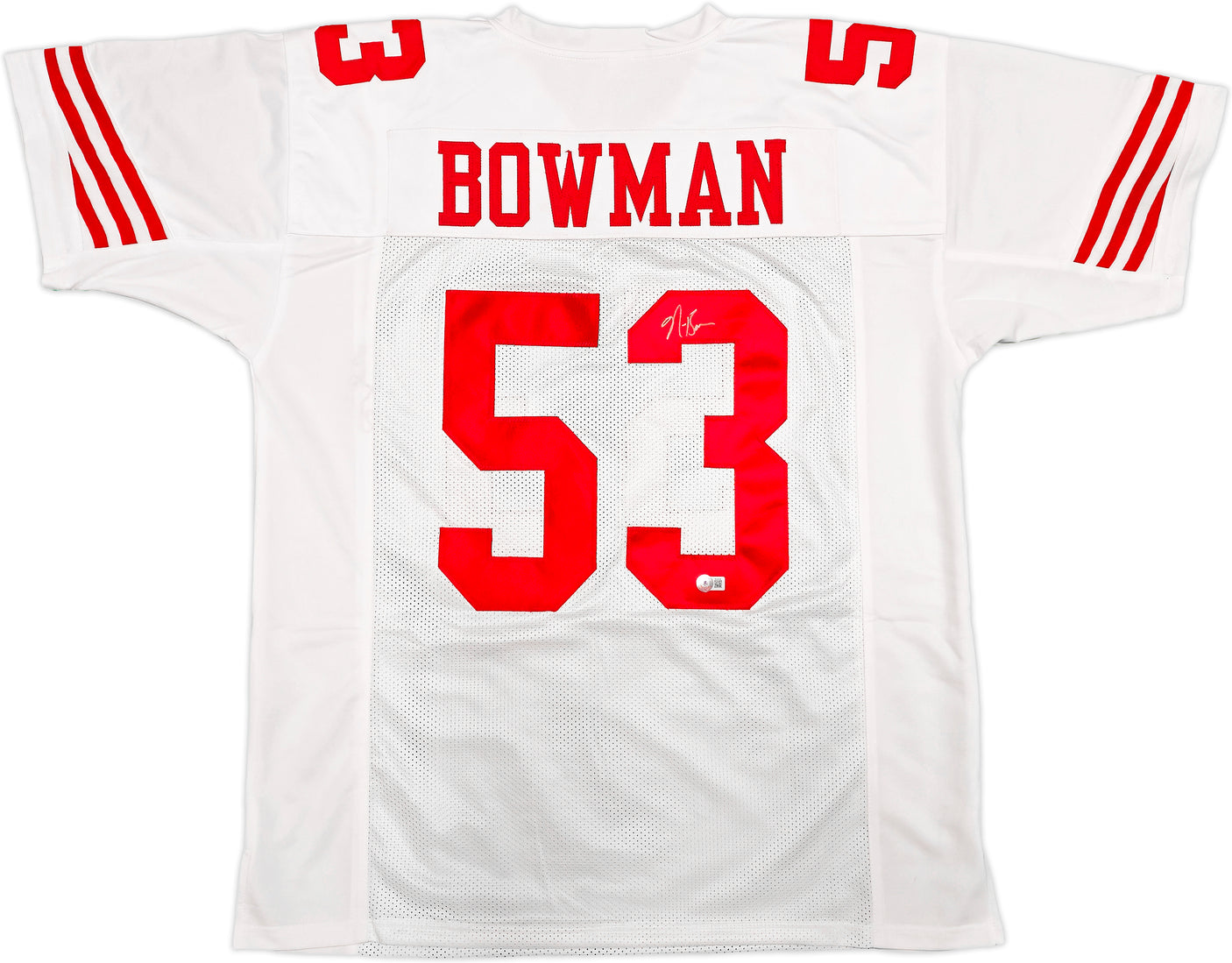 San Francisco 49ers NaVorro Bowman Autographed White Jersey Beckett BAS QR Stock #234528