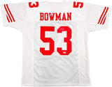 San Francisco 49ers NaVorro Bowman Autographed White Jersey Beckett BAS QR Stock #234528