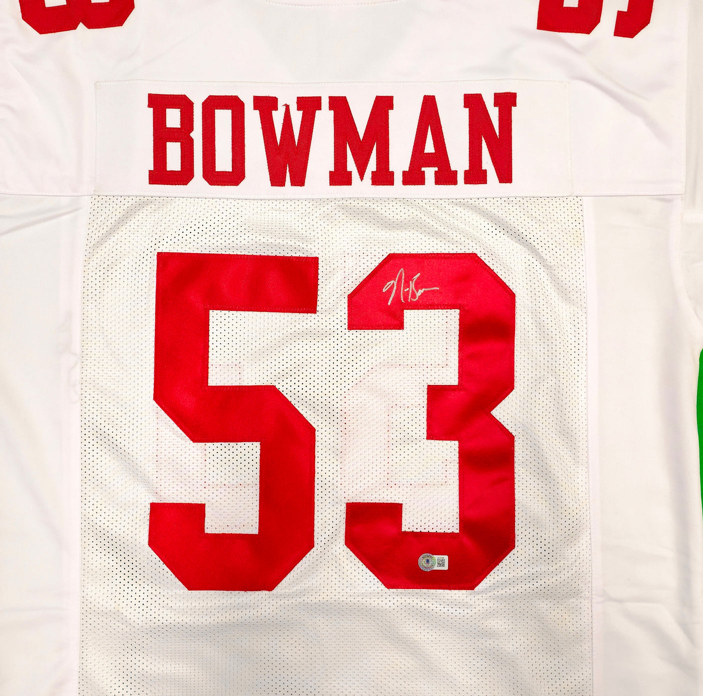 San Francisco 49ers NaVorro Bowman Autographed White Jersey Beckett BAS QR Stock #234528