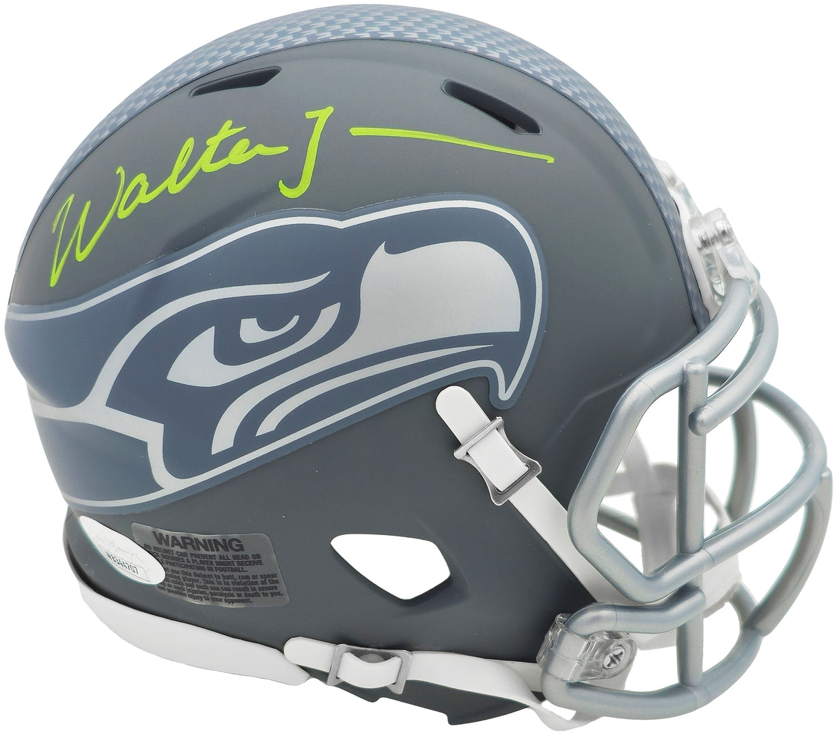 Walter Jones Autographed Seattle Seahawks Slate Gray Speed Mini Helmet JSA Stock #234548