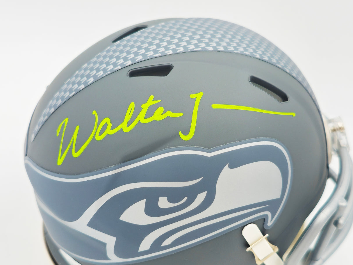 Walter Jones Autographed Seattle Seahawks Slate Gray Speed Mini Helmet JSA Stock #234548