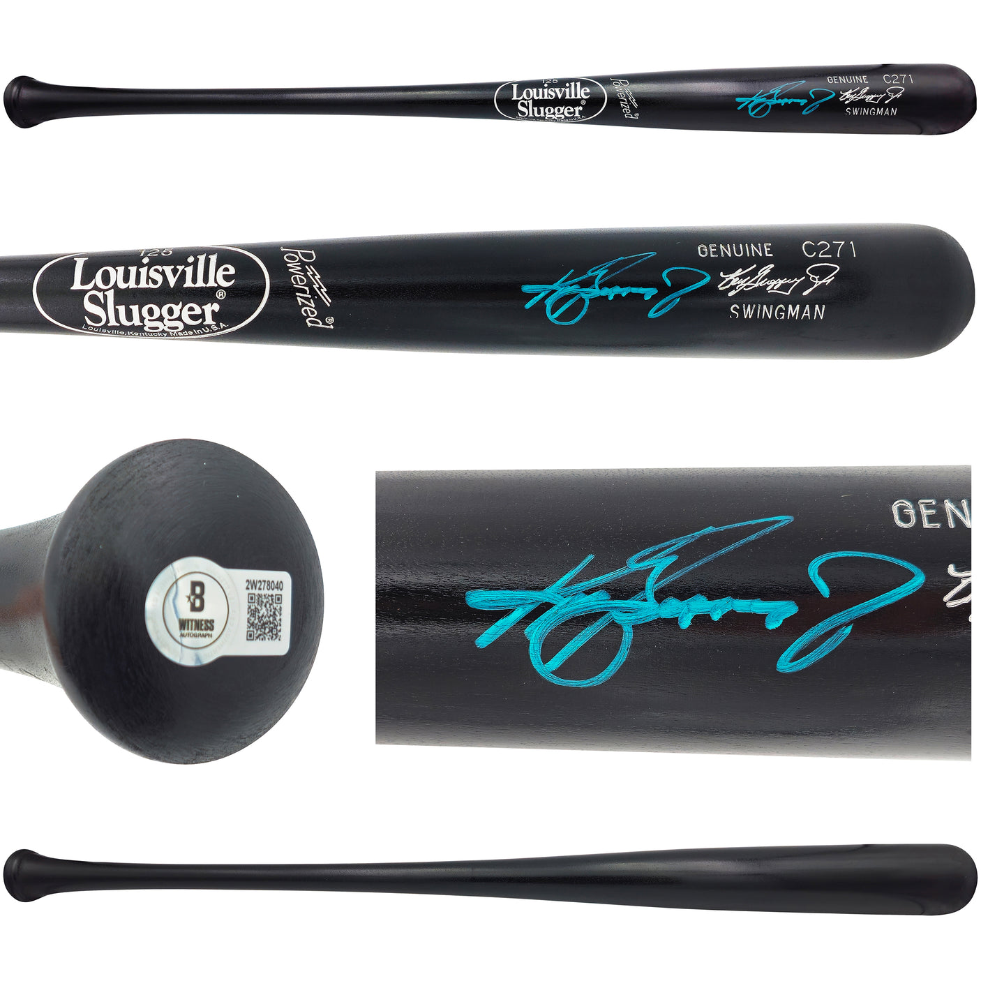 Ken Griffey Jr. Autographed Black Louisville Slugger Player Model C271 Swingman Baseball Bat Seattle Mariners Beckett BAS Witness Stock #234590