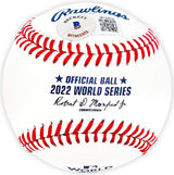 Cristian Javier Autographed Official 2022 World Series Logo MLB Baseball Houston Astros "22 WS Game 4 No Hitter" Beckett BAS Witness Stock #220451