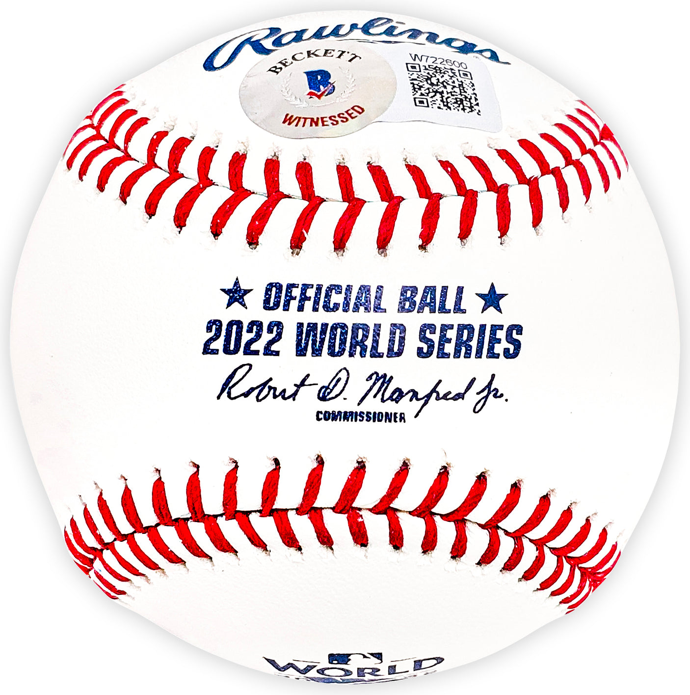 Cristian Javier Autographed Official 2022 World Series Logo MLB Baseball Houston Astros Beckett BAS Witness Stock #220452