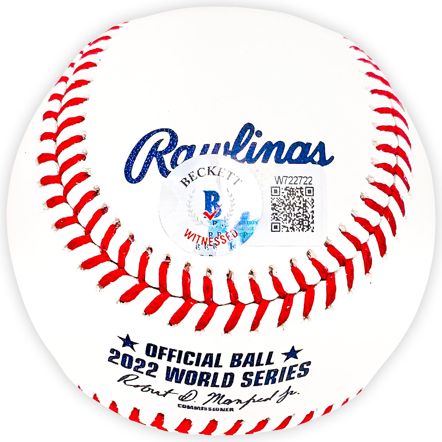 Rafael Montero Autographed Official 2022 World Series Logo MLB Baseball Houston Astros "22 WS Champs" Beckett BAS Witness Stock #220453
