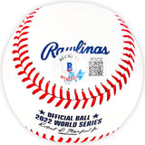 Rafael Montero Autographed Official 2022 World Series Logo MLB Baseball Houston Astros "22 WS Champs" Beckett BAS Witness Stock #220453