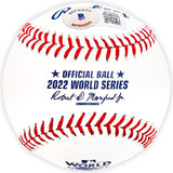 Michael Brantley Autographed Official 2022 World Series Logo MLB Baseball Houston Astros "2022 WS Champions" Beckett BAS Witness Stock #220455