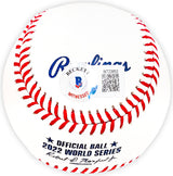 Michael Brantley Autographed Official 2022 World Series Logo MLB Baseball Houston Astros "2022 WS Champions" Beckett BAS Witness Stock #220455