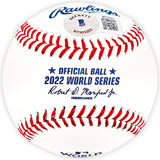 Michael Brantley Autographed Official 2022 World Series Logo MLB Baseball Houston Astros Beckett BAS Witness Stock #220456