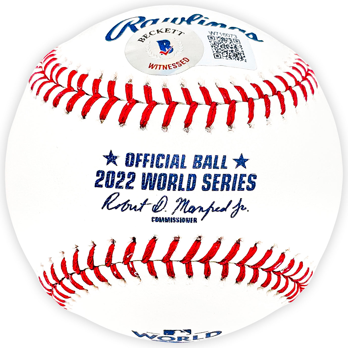 Luis Garcia Autographed Official 2022 World Series Logo MLB Baseball Houston Astros "22 WS Champs" Beckett BAS Witness Stock #220457