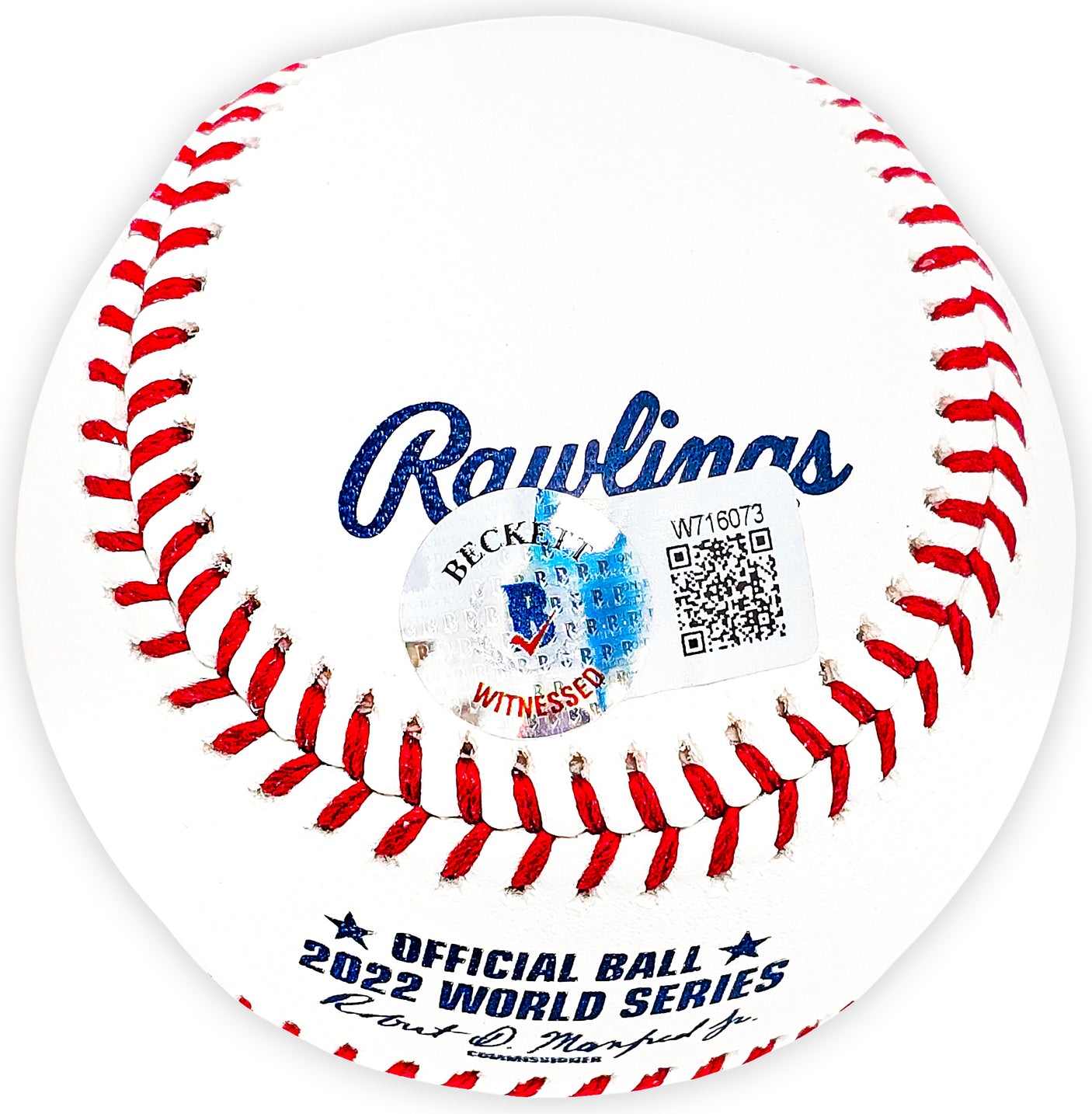 Luis Garcia Autographed Official 2022 World Series Logo MLB Baseball Houston Astros "22 WS Champs" Beckett BAS Witness Stock #220457