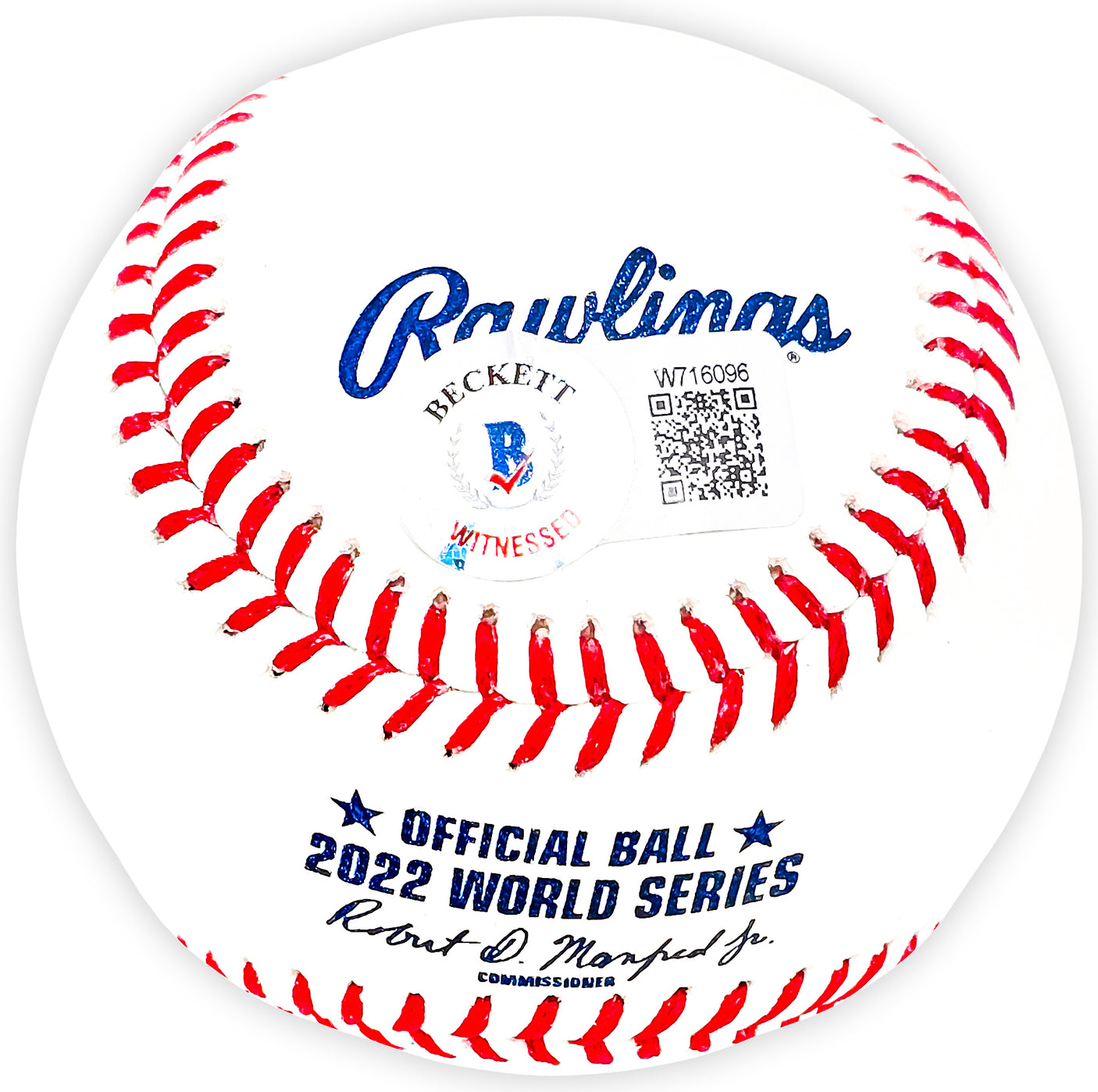 Luis Garcia Autographed Official 2022 World Series Logo MLB Baseball Houston Astros Beckett BAS Witness Stock #220458