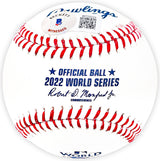 Yordan Alvarez Autographed Official 2022 World Series Logo MLB Baseball Houston Astros Beckett BAS Witness Stock #220459