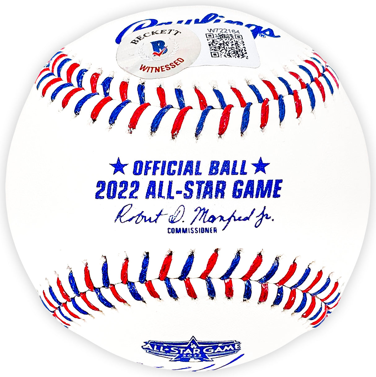 Yordan Alvarez Autographed Official 2022 All Star Game Logo MLB Game Baseball Houston Astros Beckett BAS Witness Stock #220460