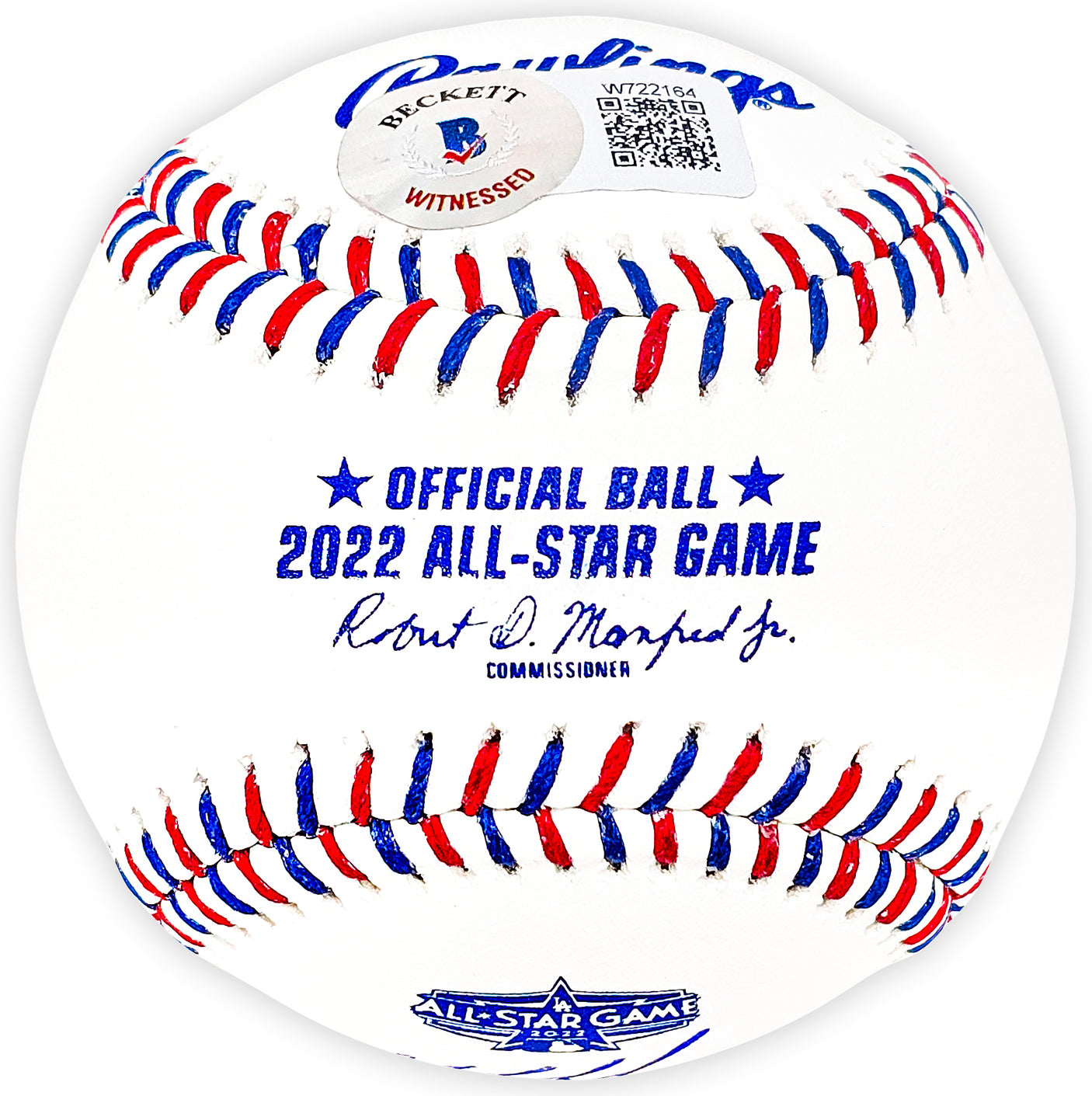 Yordan Alvarez Autographed Official 2022 All Star Game Logo MLB Game Baseball Houston Astros Beckett BAS Witness Stock #220460