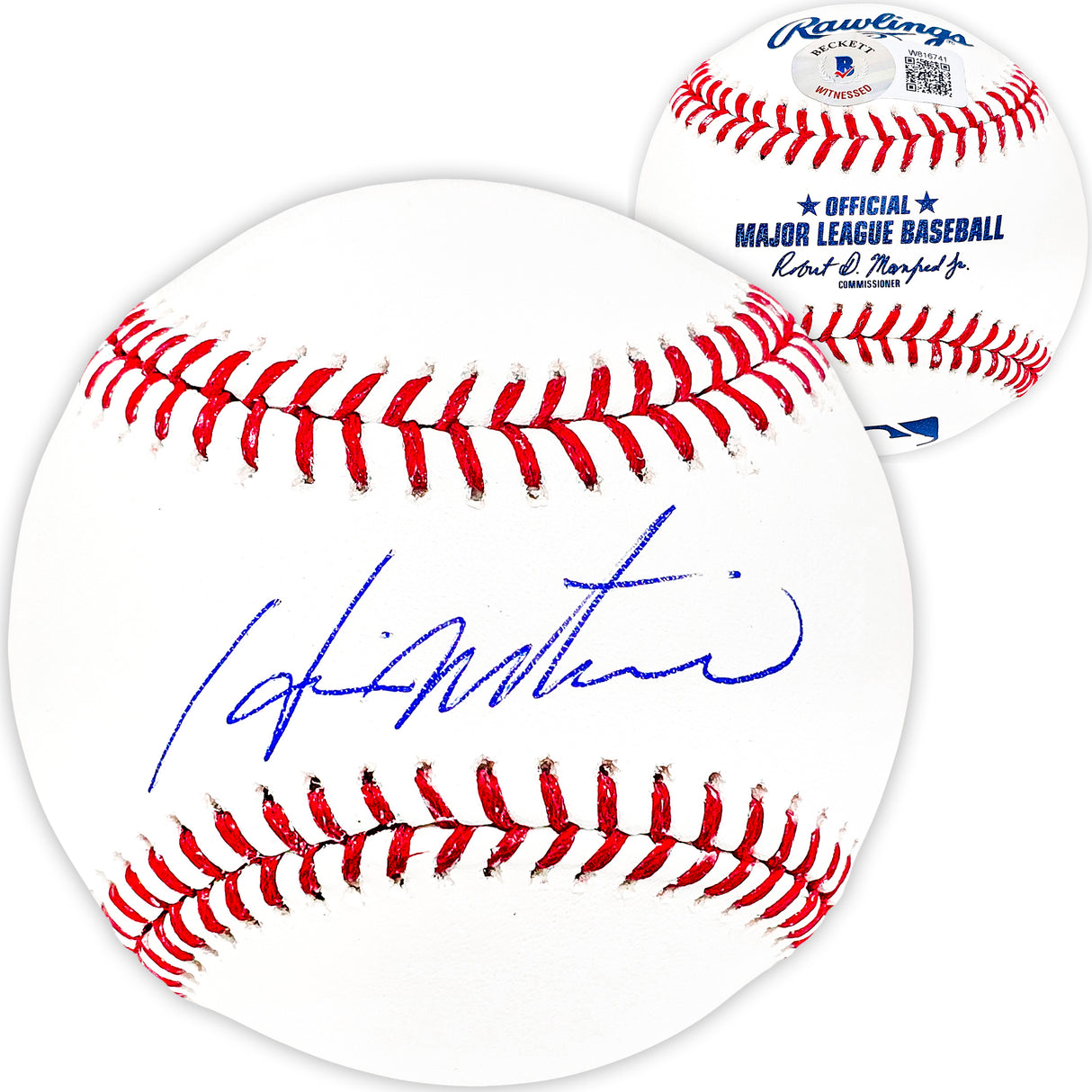 Hideki Matsui Autographed Official MLB Baseball New York Yankees Beckett BAS Witness Stock #220464