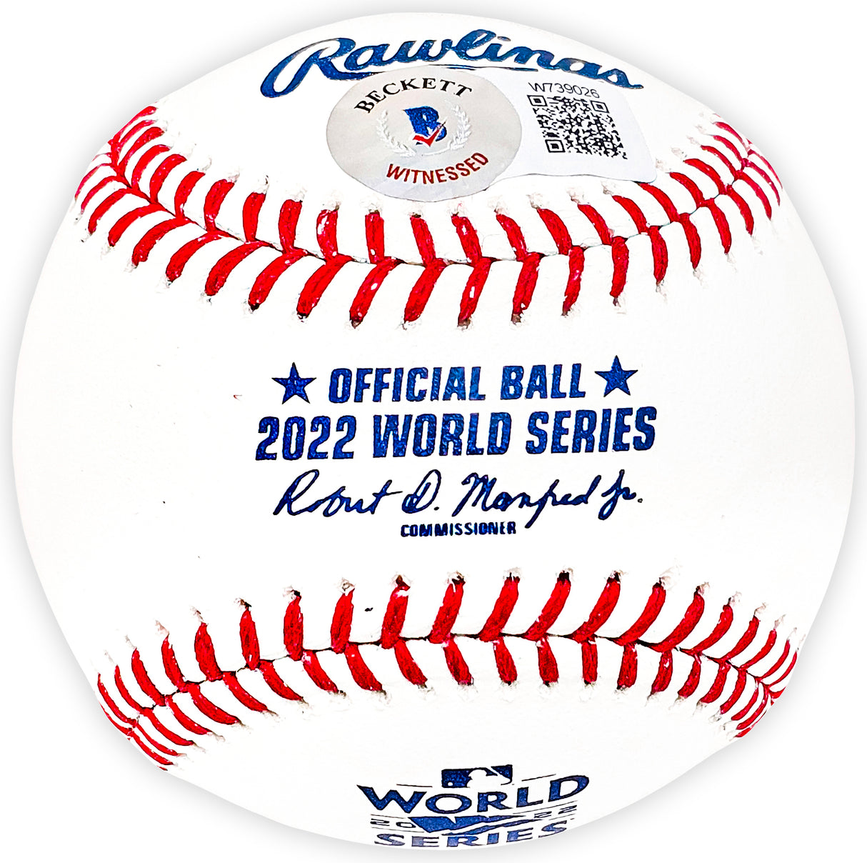 Alex Bregman Autographed Official 2022 World Series Logo MLB Baseball Houston Astros Beckett BAS Witness Stock #220507