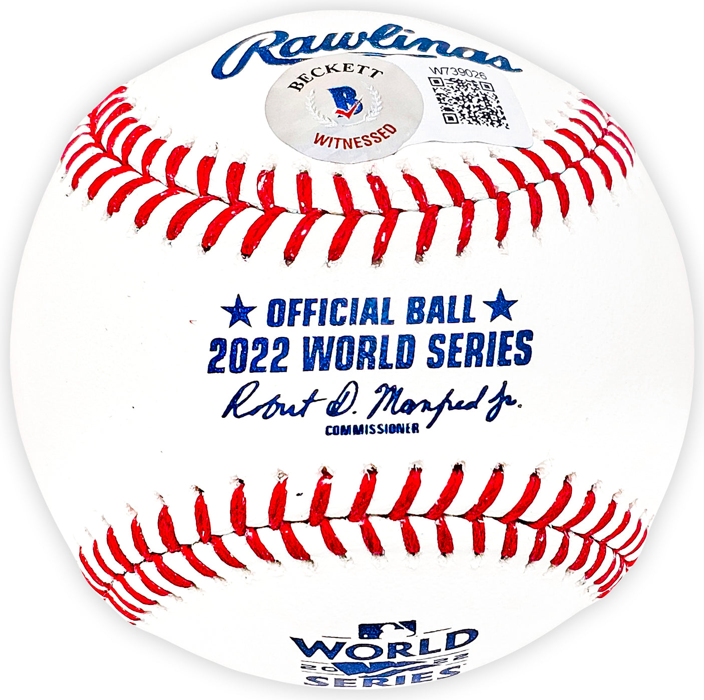Alex Bregman Autographed Official 2022 World Series Logo MLB Baseball Houston Astros Beckett BAS Witness Stock #220507