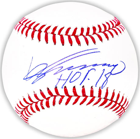 Vladimir Guerrero Autographed Official MLB Baseball Anaheim Angels "HOF 18" Beckett BAS Witness Stock #220530