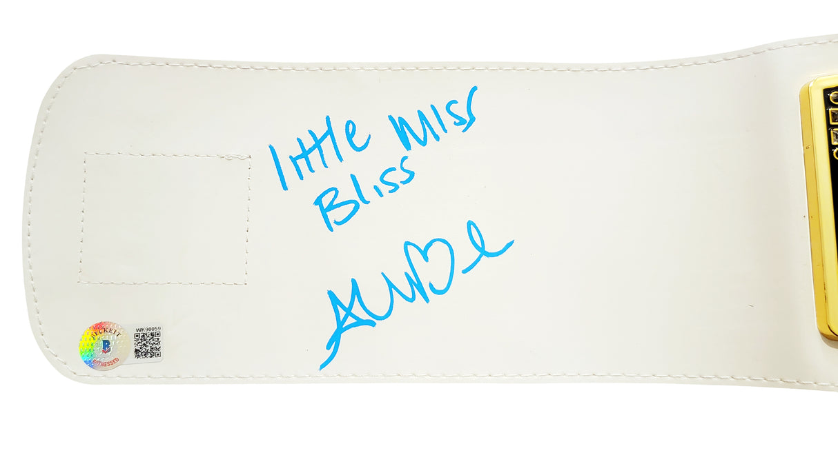 Alexa Bliss Autographed Blue & Gold WWE Belt "Little Miss Bliss" Beckett BAS Witness Stock #208693