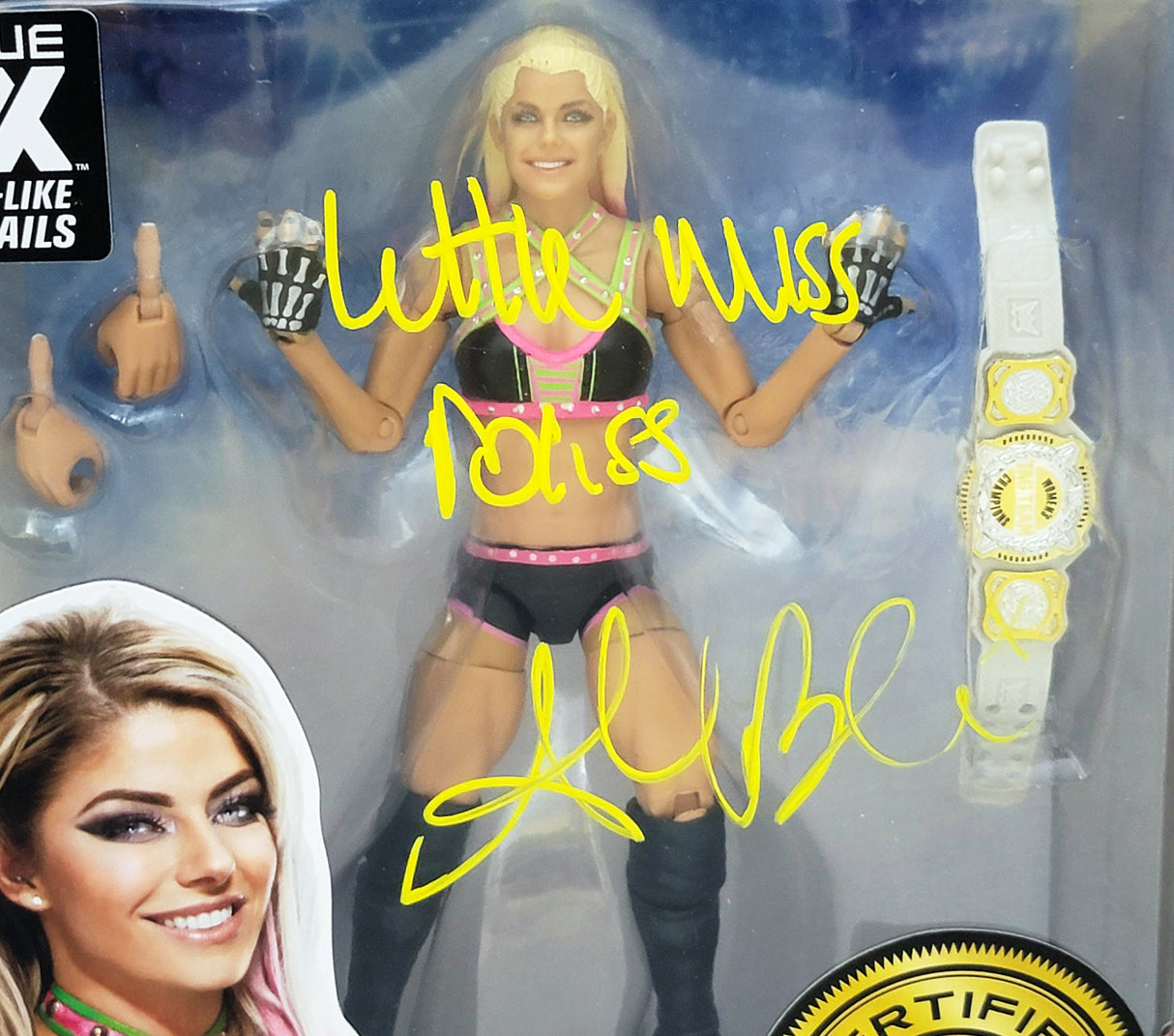 Alexa Bliss Autographed WWE Elite Collection #82 Action Figure "Little Miss Bliss" Beckett BAS Witness Stock #208699