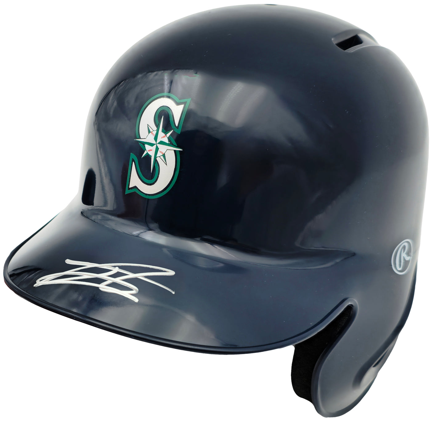 Julio Rodriguez Autographed Seattle Mariners Blue Mini Helmet (Minor Scratches/Scuffs) Beckett BAS QR Stock #234035
