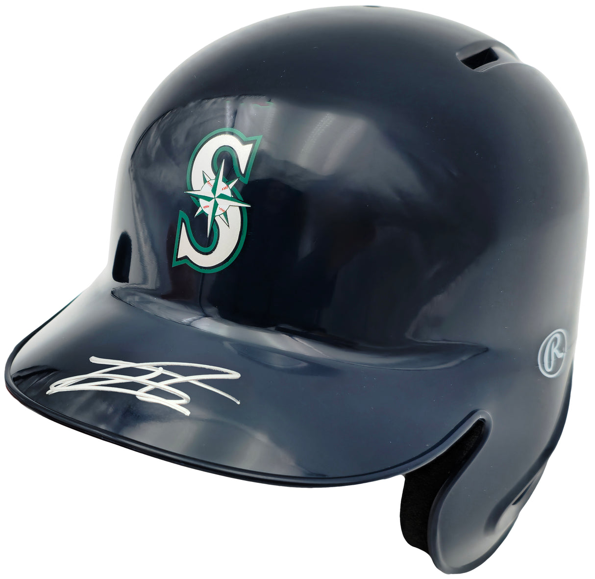 Julio Rodriguez Autographed Seattle Mariners Blue Mini Helmet (Minor Scratches/Scuffs) Beckett BAS QR Stock #234035