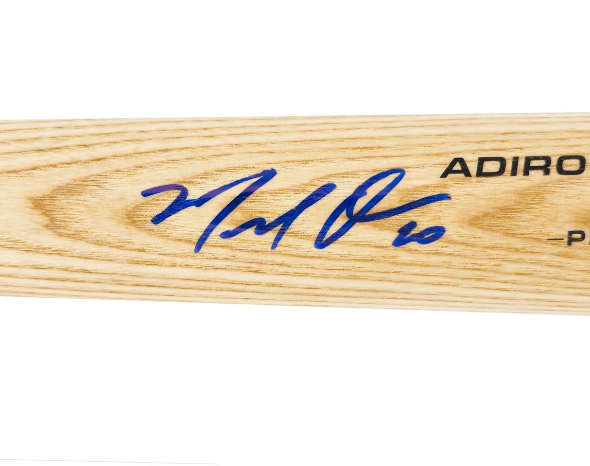 Marcell Ozuna Autographed Blonde Rawlings Adirondack Baseball Bat Atlanta Braves Beckett BAS Witness Stock #234048