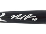 Marcell Ozuna Autographed Black Rawlings Adirondack Baseball Bat Atlanta Braves Beckett BAS Witness Stock #234038