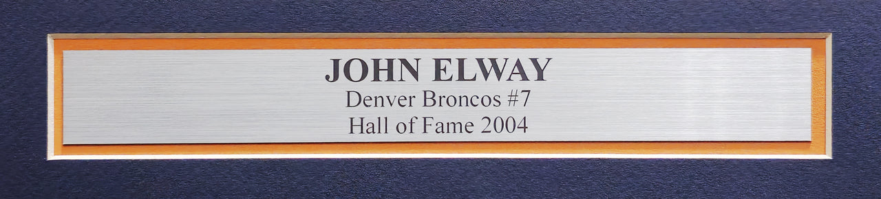 Denver Broncos John Elway Autographed Framed White & Blue Jersey Beckett BAS Witness Stock #233684