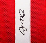 San Francisco 49ers Joe Montana Autographed Framed Red Jersey Beckett BAS QR Stock #233685