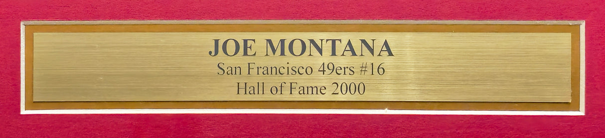 San Francisco 49ers Joe Montana Autographed Framed Red Jersey Beckett BAS QR Stock #233685
