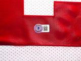 San Francisco 49ers Christian McCaffrey Autographed Framed White Jersey Beckett BAS QR Stock #233686