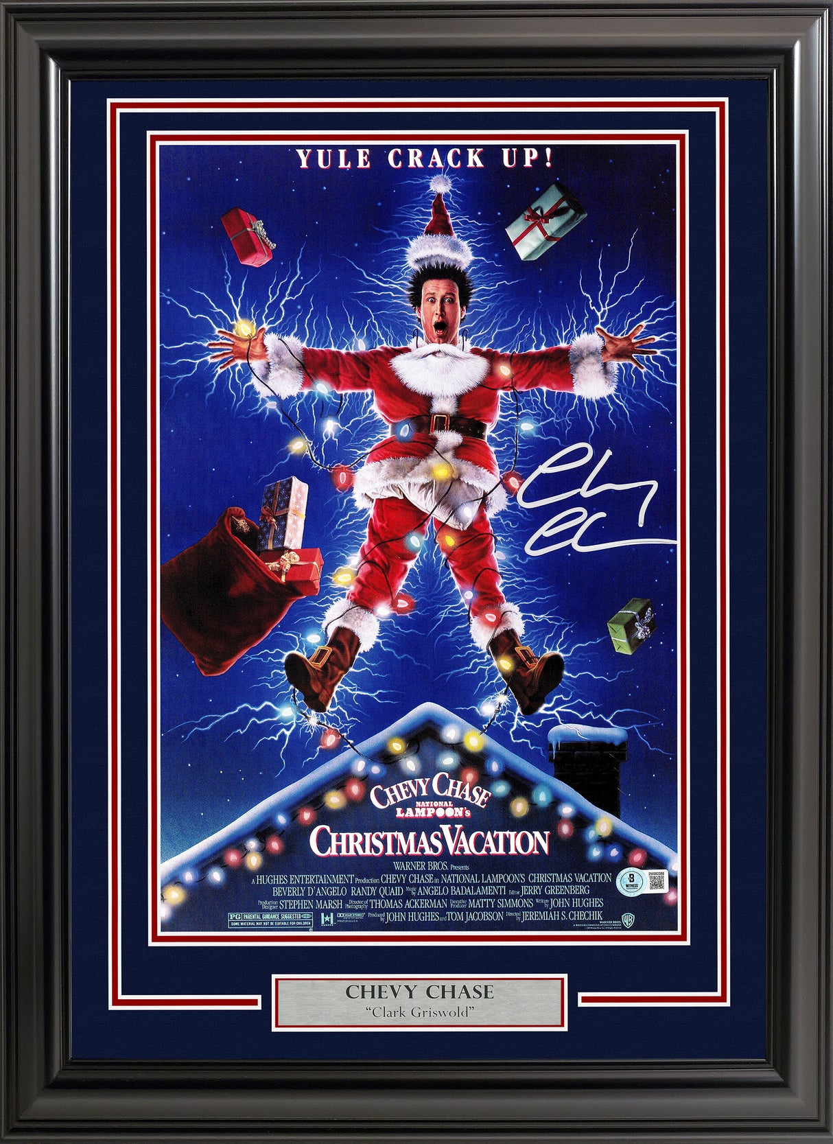 Chevy Chase Autographed Framed Christmas Vacation 11x17 Movie Poster Clark Griswold Beckett BAS QR Stock #233877