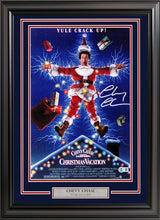Chevy Chase Autographed Framed 11x17 Christmas Vacation Movie Poster Clark Griswold Beckett BAS QR Stock #233877