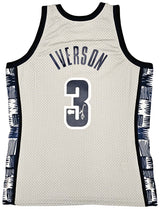 Georgetown Hoyas Allen Iverson Autographed Grey Authentic Mitchell & Ness 1995-96 College Vault Jersey Size L Beckett BAS Witness Stock #220416