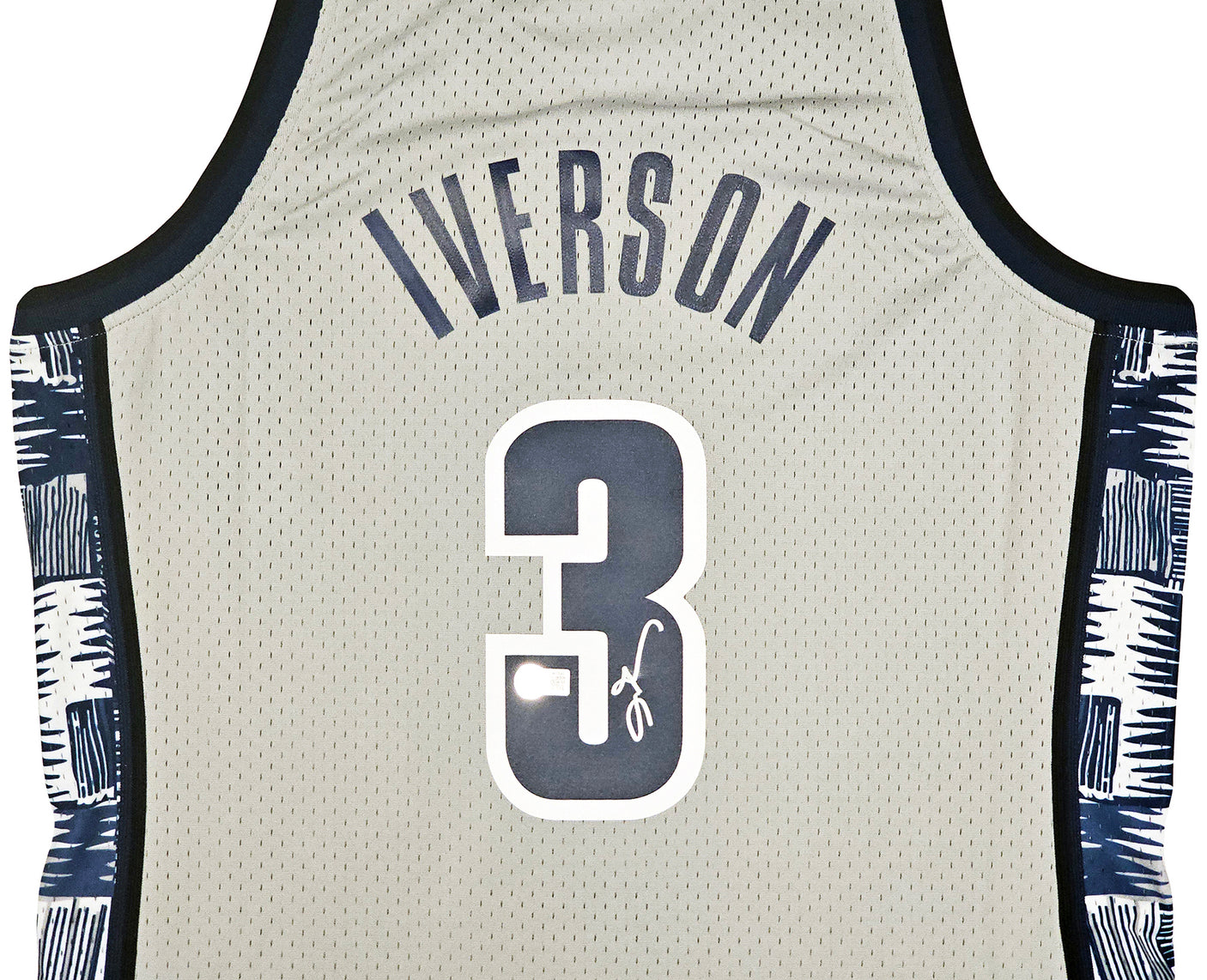 Georgetown Hoyas Allen Iverson Autographed Grey Authentic Mitchell & Ness 1995-96 College Vault Jersey Size L Beckett BAS Witness Stock #220416