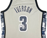 Georgetown Hoyas Allen Iverson Autographed Grey Authentic Mitchell & Ness 1995-96 College Vault Jersey Size L Beckett BAS Witness Stock #220416